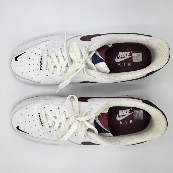 Nike Air Force 1 CJ8731 100 Low Mens Sneakers Size 10 White & Maroon - Picture 14 of 16